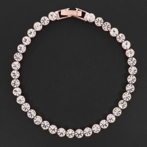 All That Bling Rose Gold Plated Tennis Bracelet by Equilibrium