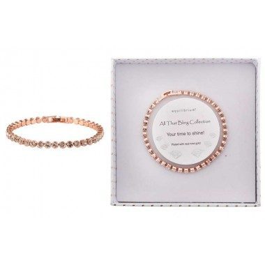 All That Bling Rose Gold Plated Tennis Bracelet by Equilibrium - Image 2