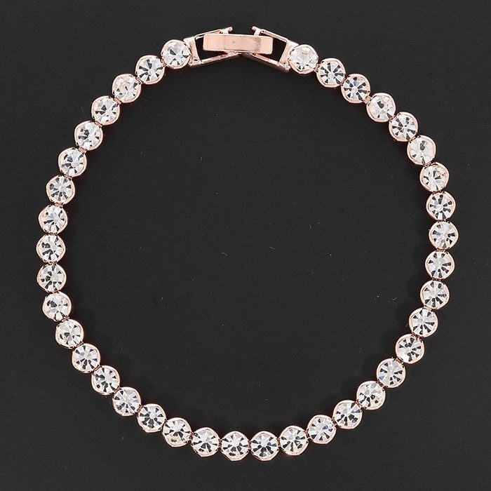 All That Bling Rose Gold Plated Tennis Bracelet by Equilibrium