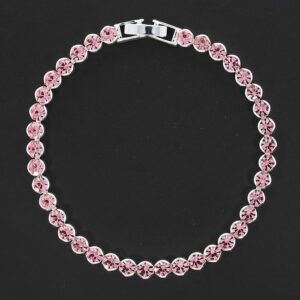 All That Bling Silver Plated Tennis Bracelet Pink