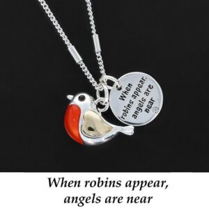 Equilibrium Robins Appear Cute Two Tone Necklace