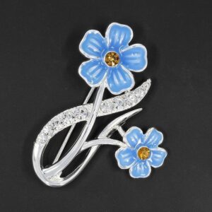 Equilibrium Forget Me Not Elegant Silver Plated Brooch