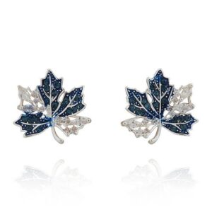 Back To Nature Two Colour Maple Leaf Silver Plated Earrings