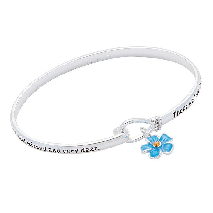 Equilibrium Forget Me Not Silver Plated Message Bangle