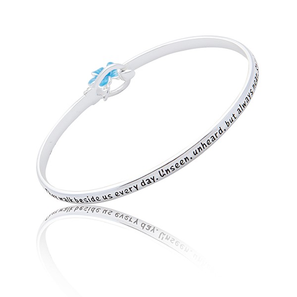 Equilibrium Forget Me Not Silver Plated Message Bangle - Image 3