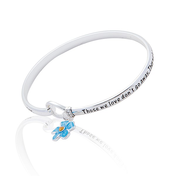 Equilibrium Forget Me Not Silver Plated Message Bangle - Image 4