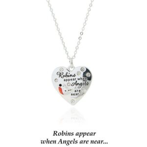 Equilibrium Robin Heart Necklace – Robins Appear When Angels Are Near