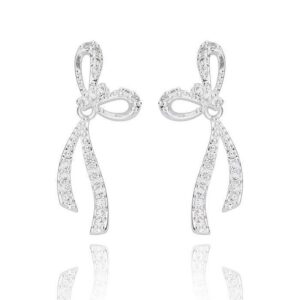 Eternal Bow Glam Bow Silver Plated Earrings
