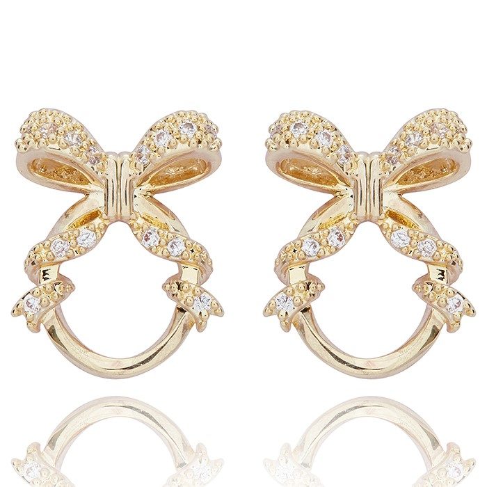 Eternal Bow Entwinded Oval Bow Silver Plated Earrings