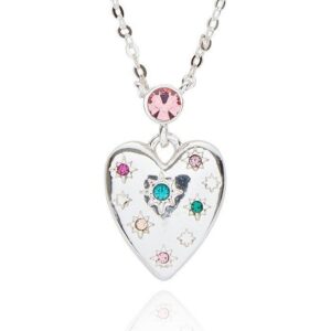 Glam Rox Starburst Heart Silver Plated Necklace