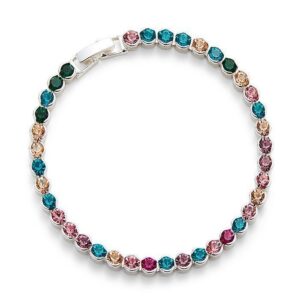 Glam Rox Silver Plated Tennis Bracelet