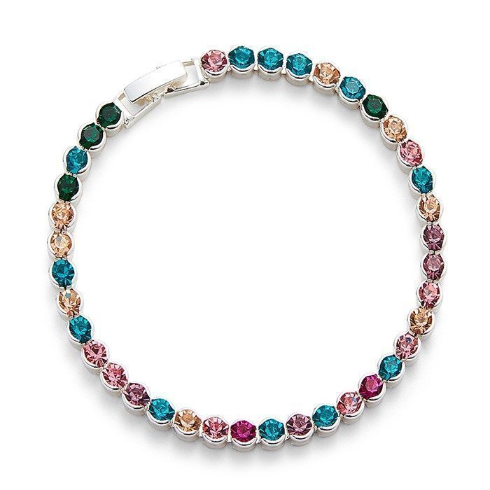 Glam Rox Silver Plated Tennis Bracelet