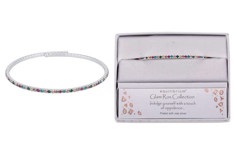 Glam Rox Silver Plated Flexi Bangle by Equilibrium - Image 2