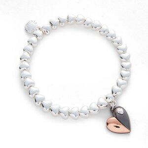 Mixed Metal Two Halves Heart Bracelet