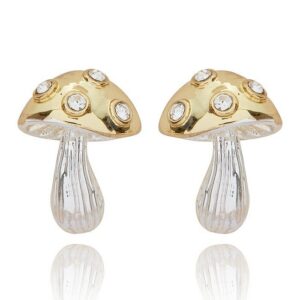 Equilibrium Back To Nature Two Tone Mushroom Earrings