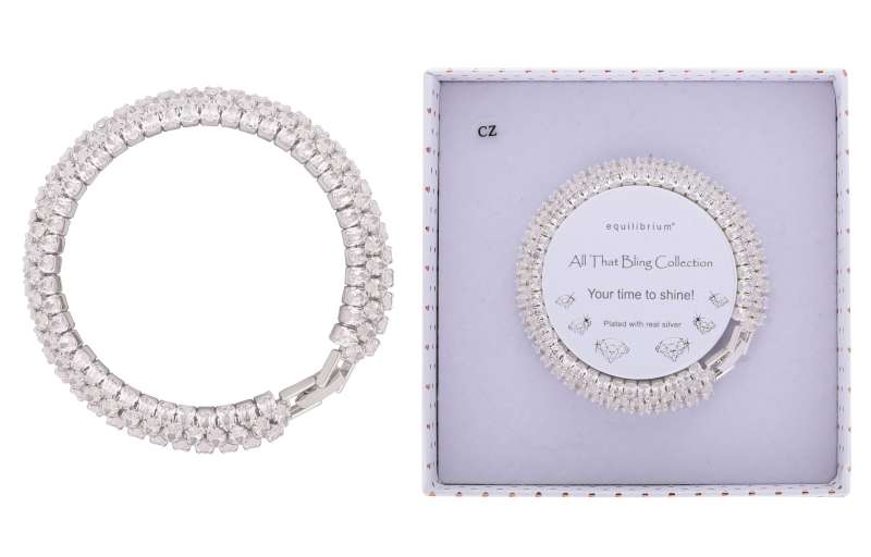 Bling Glam & Glitz Silver Plated Bracelet by Equilibrium - Image 2