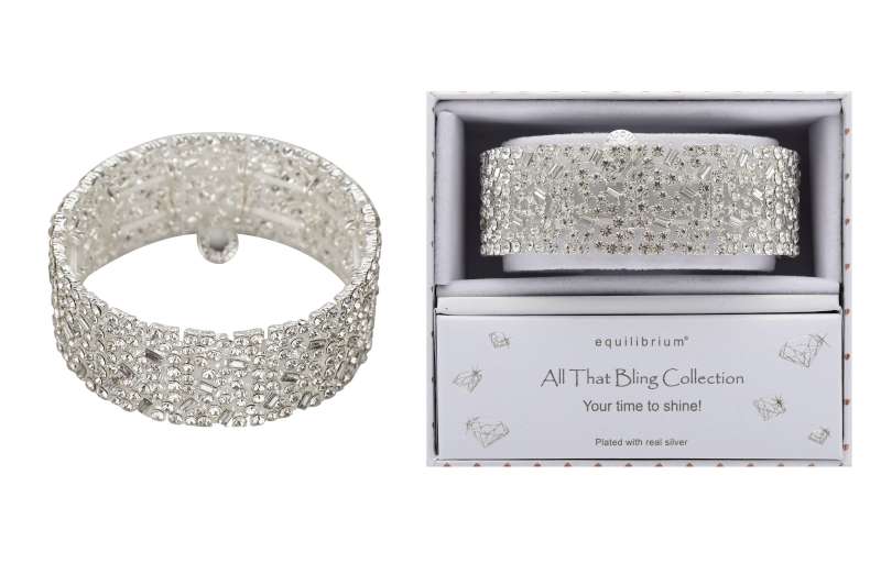 Bling Modern Sparkle Silver Plated Bracelet by Equilibrium - Image 2
