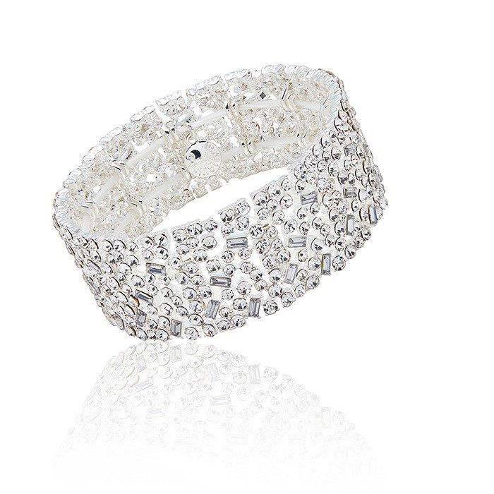 Bling Modern Sparkle Silver Plated Bracelet by Equilibrium