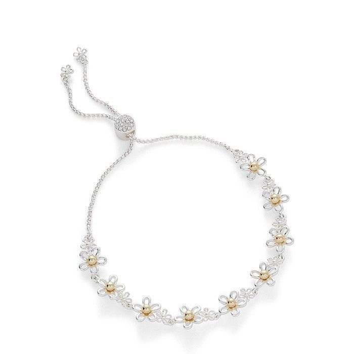 Filigree Two Tone Daisies Bracelet