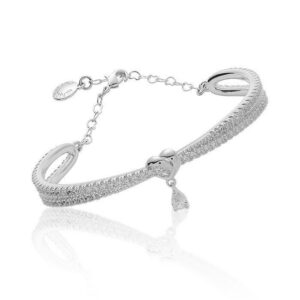 Te Amo Flexi Heart Silver Plated Bangle BY Equilibrium