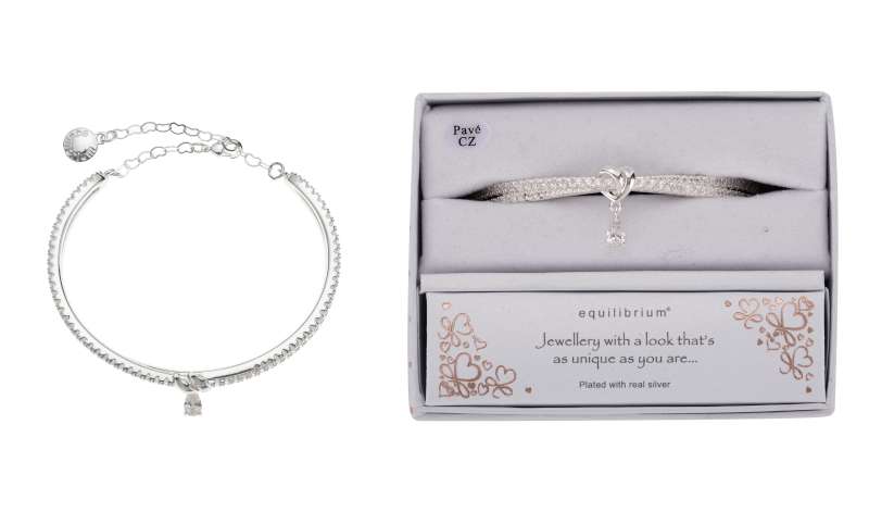 Te Amo Flexi Heart Silver Plated Bangle BY Equilibrium - Image 2