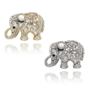 Pretty Sparkle Elephant Brooch
