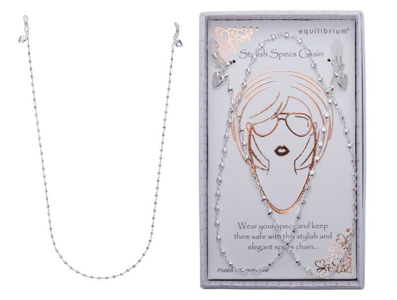 Equilibrium Modern Silver Plated Specs Chain Hearts - Image 2