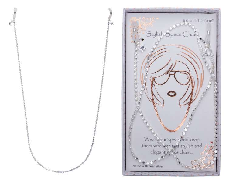 Equilibrium Modern Silver Plated Specs Chain Faceted Beads - Image 2