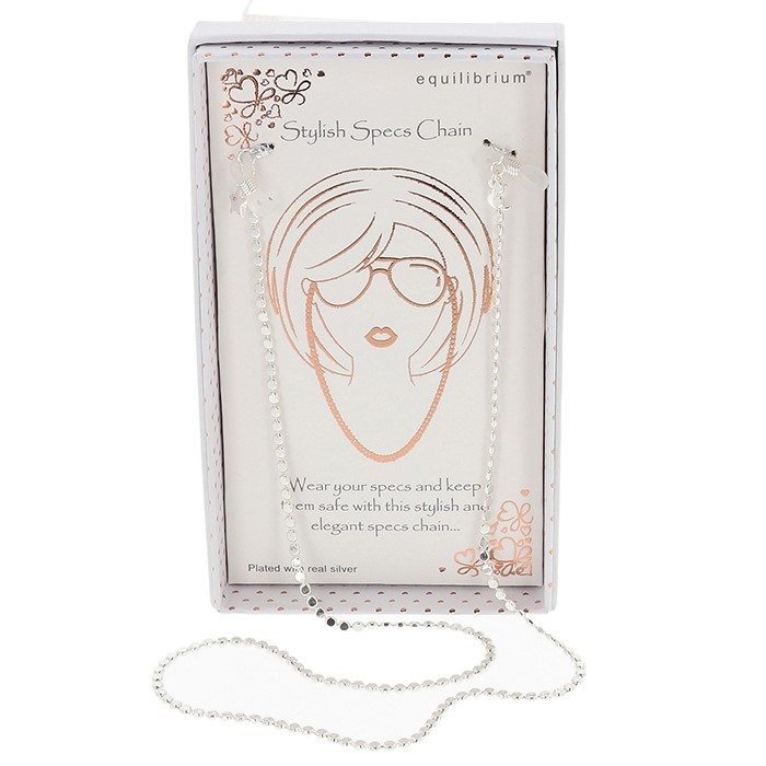 Equilibrium Modern Silver Plated Specs Chain Faceted Beads