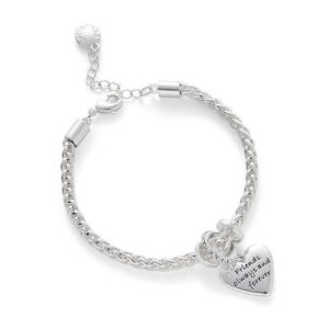 Elegant Words Silver Plated Bracelet Friends