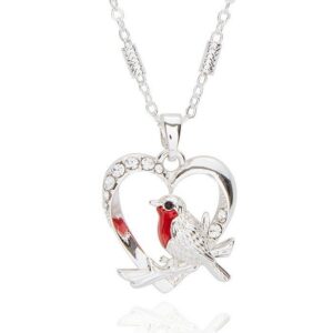 Equilibrium Robin Heart Necklace – Robins Appear When Angels Are Near.