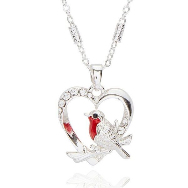 Equilibrium Robin Heart Necklace – Robins Appear When Angels Are Near.