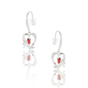 Equilibrium Robins Appear Heart Silver Plated Earrings