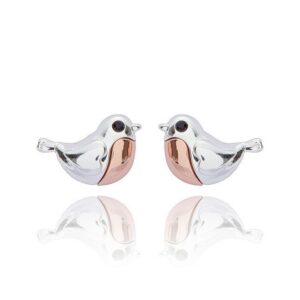 Equilibrium Robins Appear Two Tone Stud Earrings