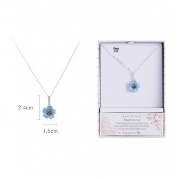 Equilibrium Forget Me Not Necklace Blue Flower Pendant