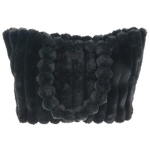 Equilibrium Faux Fur Striped Tote Bag – Black