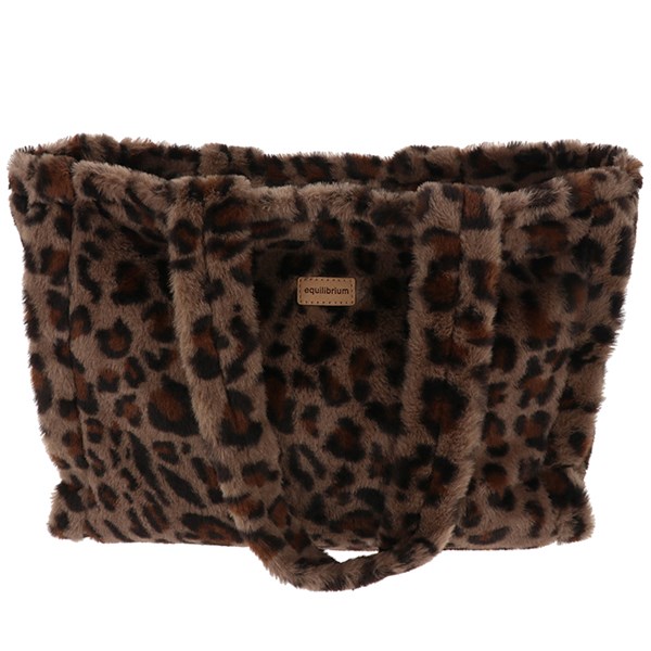 Faux Leopard Print Tote Bag – Dark Tan by Equilibrium - Image 2