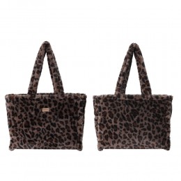Faux Leopard Print Tote Bag – Dark Tan by Equilibrium