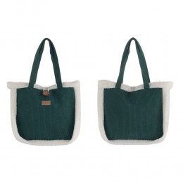 Equilibrium Corduroy & Faux Sheepskin Tote Bag – Teal