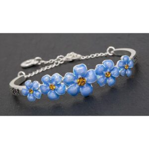 Equilibrium Silver Plated Forget Me Not Pretty Bangles
