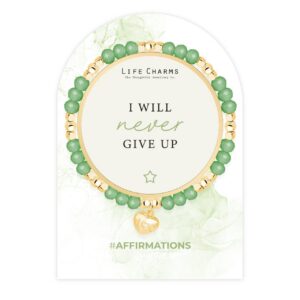 Life Charms Affirmation bracelet - Never give up