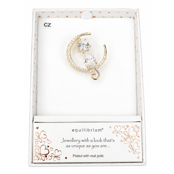 Equilibrium Cat On The Moon Gold Plated Brooch - Image 2