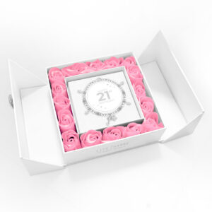 Life Charms Happy 21st Birthday - Hearts charm bracelet in flower box