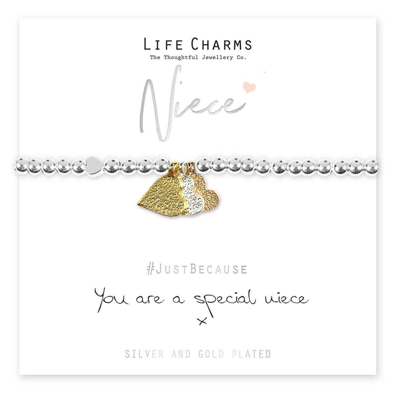 Life Charms Special Niece Hearts Bracelet