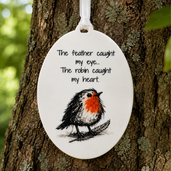 The Robin Caught My Heart Hanging Plaque - Image 2