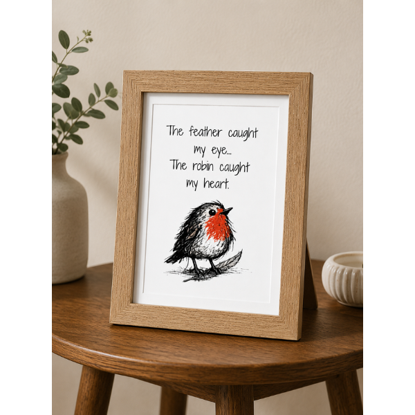 The Robin Caught My Heart Framed Print – Little Hellos Collection - Image 2