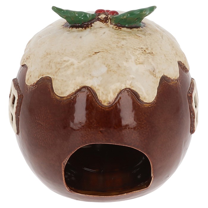 Village Pottery Xmas Plum Pudding Cottage Tealight - Image 4