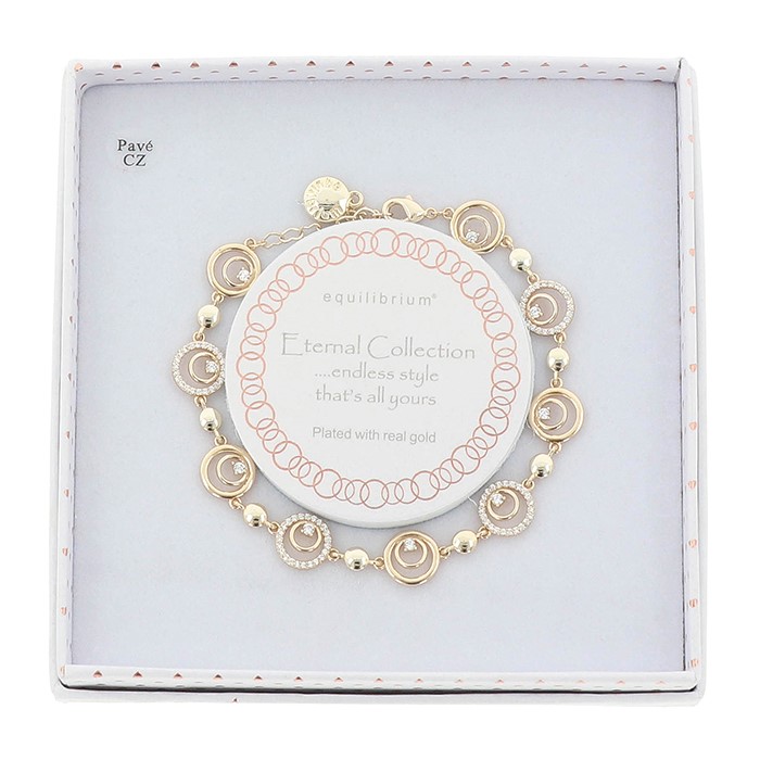 Eternal Double Circles Gold Plated Bracelet - Image 2