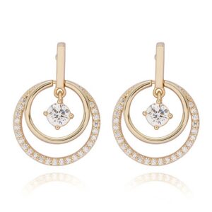 Eternal Double Circles Gold Plated Earrings