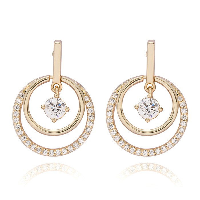 Eternal Double Circles Gold Plated Earrings